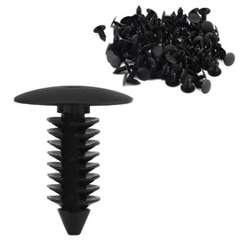 Kuuleyn Rivet Clips, 100Pcs Nylon Universal Car Door Trim Bumper Rivets Clip Screws Push Fastener Retainer Clips - Black