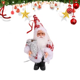 20 cm Christmas Santa Claus Figurine Ornament, Realistic Standing Santa Claus Doll, Traditional Santa Claus Figure Xmas for Christmas Window Table Home Gift DIY Ornaments Festival Decoration (E)