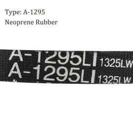Kozelo A-1295Li/A51 Drive V-Belt - [12mm Width x 8mm Height] A-Section Rubber Drive Belt Wrapped for Transmission Use, 1295mm Inside Circumference