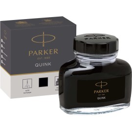 Parker Fountain Pen Ink Bottle, Black QUINK Ink, 57 ml Fountain Pen Refill