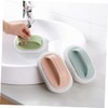 Baluue 4pcs Cleaning Scrubber Thickened Sponge and Handle for Kitchen