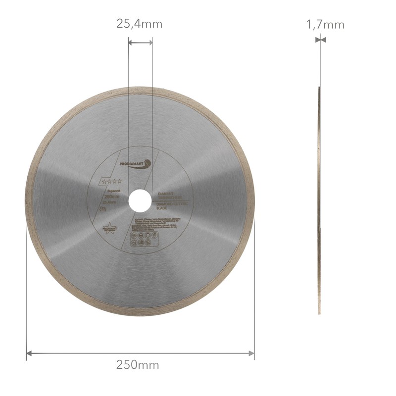 PRODIAMANT Premium Diamond Saw Blade Tile 250 mm x 25.4