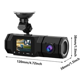 Riloer 1080P Dual Dash Cam Front and Indoor Camera, IR Night Vision Car Driving Recorder, Universal Car Accessories