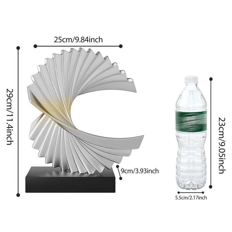 Paytonture Ocean Wave Sculpture - Modern Funky Abstract Statue, Resin