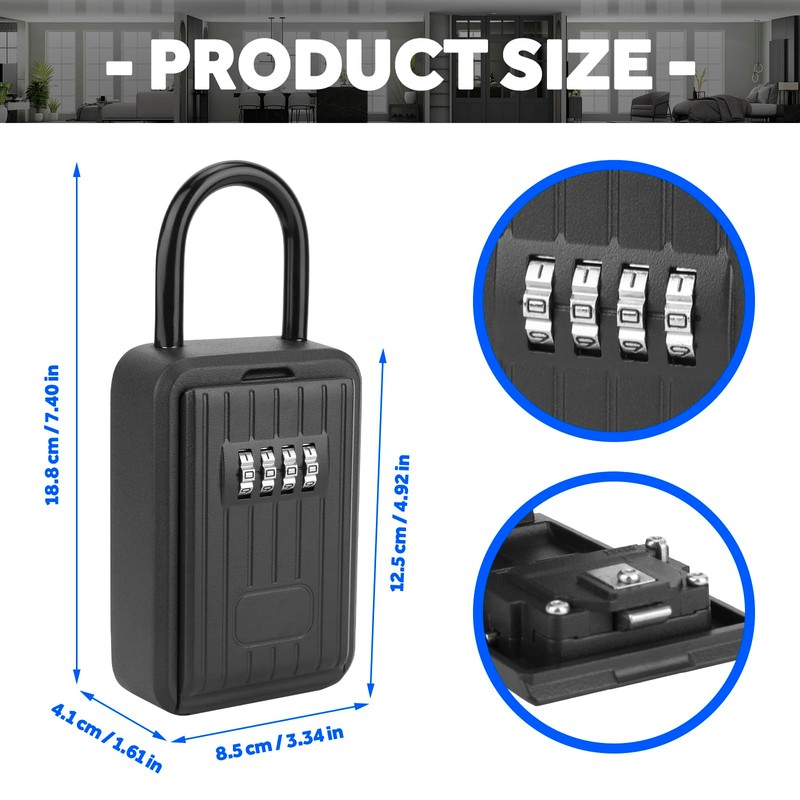 Miawtro Key Safe, Keysafe Wall Mounted Outside Waterproof with Removable