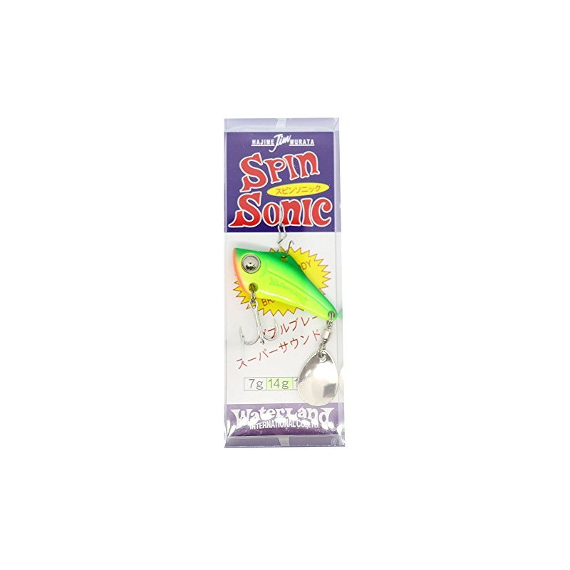 Water Land Vibration Spin Sonic 45mm 14g Lime/Chart Lure