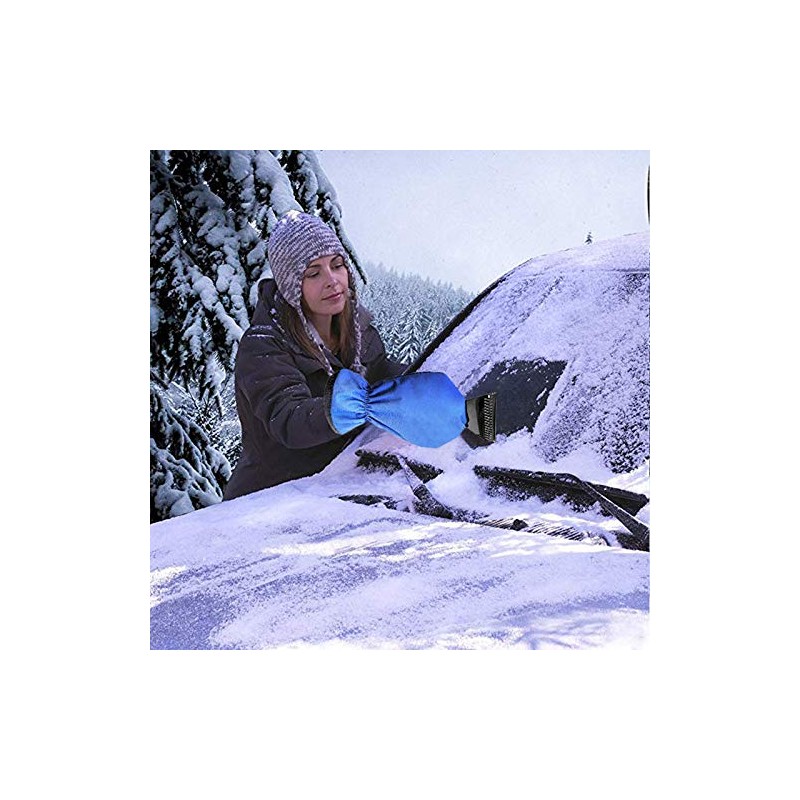 IKAAR Eiskratzer Auto Eisschaber mit warmen Handschuhen wasserdichtem Winter Kratzer