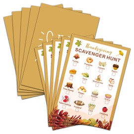 Gihyan Thanksgiving Scavenger Treasure Hunt Game- Fall Pumpkin Party Games Cards, Autumn Activities for Adults, Holiday Hunt for Friends, Thanksgiving Party Supplies Decorations(30 Pack)-01