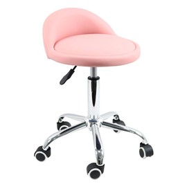 Massage Stool Adjustable Height Beauty Salon Nail Tattoo Salon Drafting Chair Rolling Medical SPA Swivel Stool (Pink)