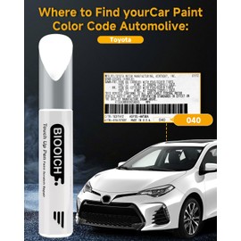 BIOOICH Touch Up Paint Pen Exact Color Match Car Chip and Scratch Repair (for Toyota, Super White/Ice Cap(040))