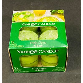 Yankee Candle 12 Scented Tea Light Candles Fresh Citrus & Basil