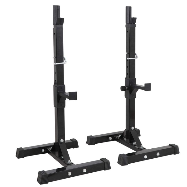 F2C Max Load 550Lbs Pair of Adjustable 40"-66" Squat Rack Sturdy Steel Squat Barbell Free Bench Press Stands Gym/Home Gym Portable Dumbbell Racks Stands (one Pair/Two pcs)