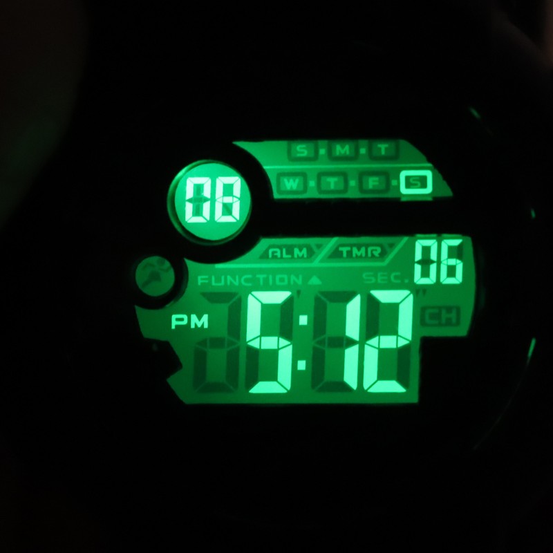 Men Dual Time Sports Watch Outdoor Waterproof PU Strap Digital