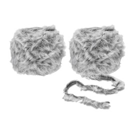 PATIKIL 35yds Faux Fur Yarn, 2 Skeins Fuzzy Yarn Crochet Fluffy Yarn Soft Chunky Polyester Plush Fur Eyelash for Crocheting Knit Blanket Rug Sweater Scarf Hat Bear Craft, Black White