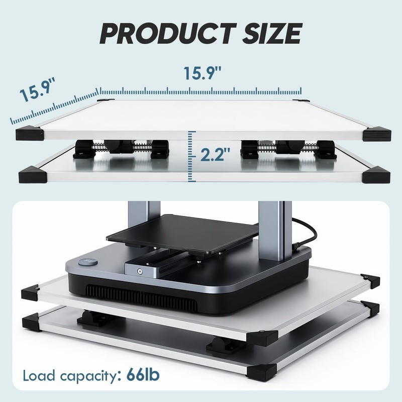 3D Printer Anti-Vibration Base, 30KG Load Noise Reduction Platform