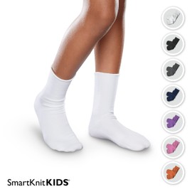 SmartKnitKIDS Seamless Sensitivity Socks for Sensory Issues - Made in USA (White, X-Large)
