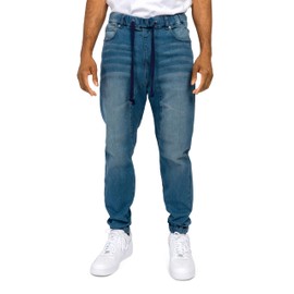 VICTORIOUS Men's Drop Crotch Joggers Denim Jean Pants JG803 - Dark Indigo - 2X-Large