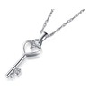 Forfamilyltd Key to Her Heart Petite Skeleton Key Pendant Necklace
