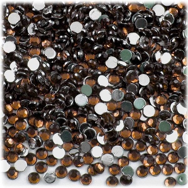 1000-pc Rhinestones Round 4mm Flatback Beer Brown