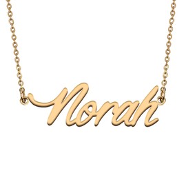 HUAN XUN Custom Made Love Jewelry Gifts Norah Name Necklace for My Wife My Girlfriend