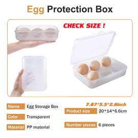 RoseFlower Egg Box, 6 Eggs, Egg Transport Box, Egg Box, Plastic Egg Container, Egg Container for Travel, Eggs Box, Egg Box, Egg Container, Egg Carrier for Fridge, Outdoor, Camping