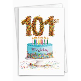 NobleWorks - Milestone Birthday Greeting Card with Envelope (4.63 x 6.75 Inch) - Big Day 101 C2764MBG