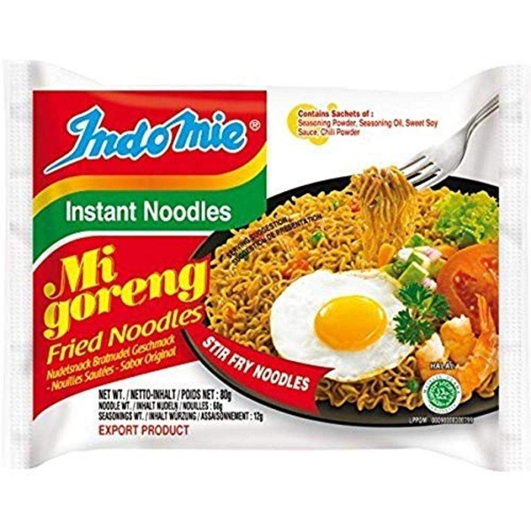 Indomie Foods Mi Goreng Instant Noodles Halal Certified, Original Flavor, 10 Count