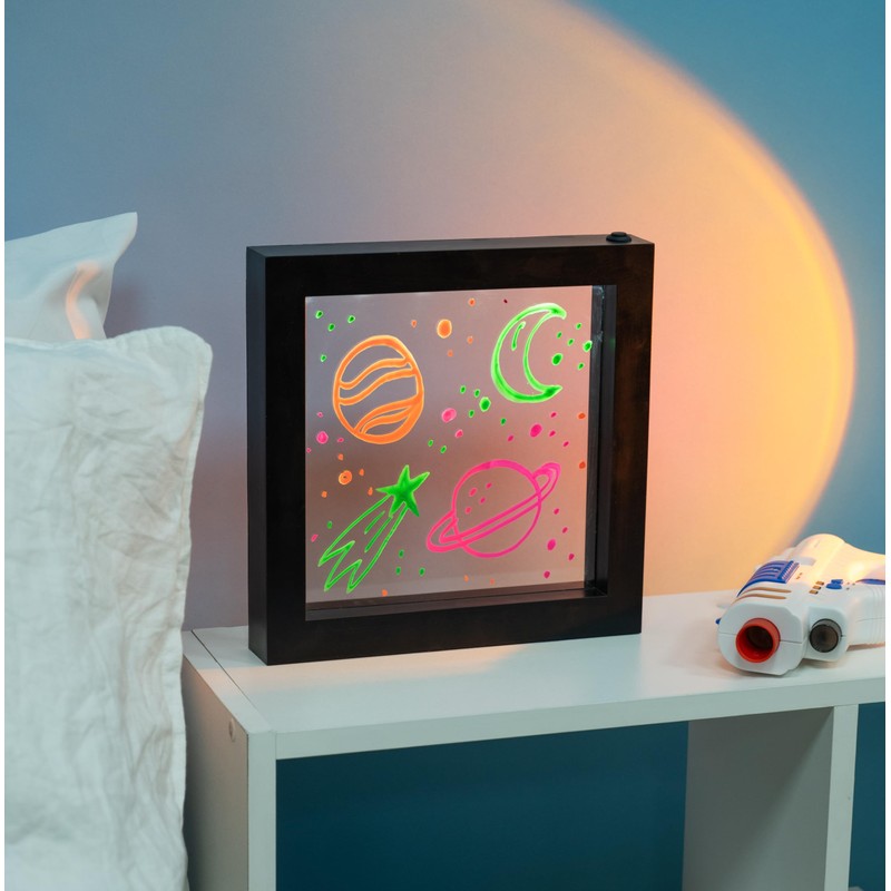 Neon Light Effect Message Frame – Includes 3 Coloured Pens