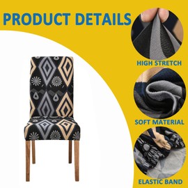HAOYONG Dining Room Chair Cover Printed Chair Slipcover Set of 6 Washable Parsons Chair Slipcover Removable Seat Protector for Dining Room Hotel Ceremony Restaurant - 4 PCS Chair Cover+1 PC bench cover