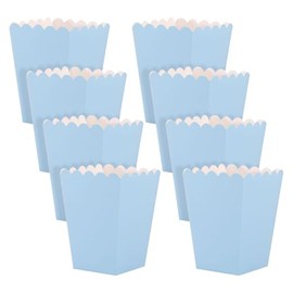 UUYYEO 24 Pcs Small Paper Popcorn Containers Cups Candy Favor Treat Boxes Birthday Party Snack Cups Popcorn Candy Holders French Fry Containers for Movie Night Party Blue