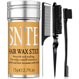 Samnyte Slick Back Hair Brush Wax Sticks for Hair 4Pcs Set, Hair Wax Stick for Kids & Women Hair Accessories for Women Hair Gel for Women, Hair Wax & Slick Back Brush for Flyaways, Edge brush for Styling