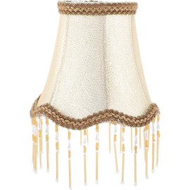 OSALADI Vintage Lamp Shade Royal Scallop Lamp Cover Floor Lamp Pendant Light Shade Retro Fringe Beads Lamp Cover European Style Lampshade Light Fixture for Home Office