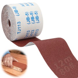 SWTYExt Sandpaper Roll 80 Grit Sandpaper 100 mm x 12 m Sandpaper Aluminium Oxide Wet Sandpaper Wear-Resistant Emery Cloth Roll with Textile Base for Hand Sanders Orbital Sander