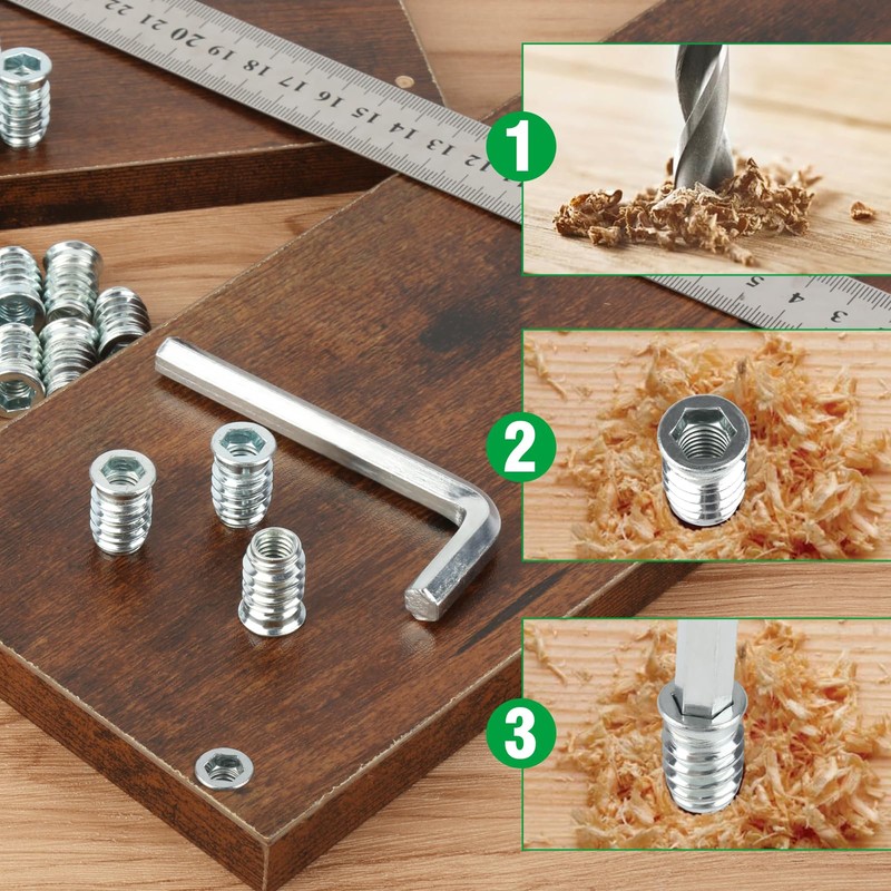 60 x Screw Nuts M8, M8 x 20 mm Threaded