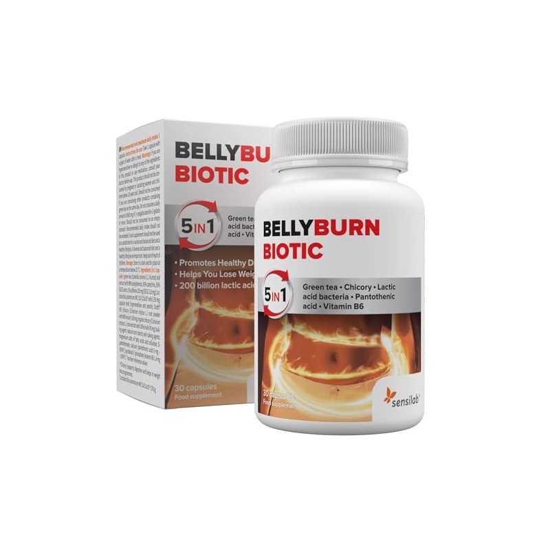 BellyBurn Biotic Capsules with 200 Billion Lactic Acid Bacteria, Bacterial