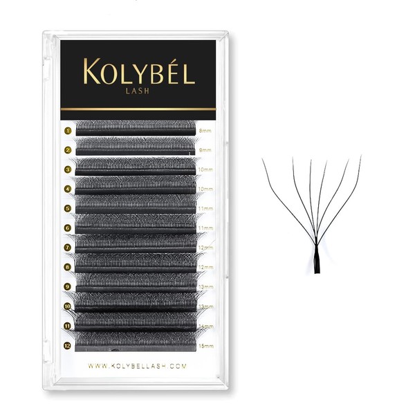 Kolybel W Eyelash Extension 6D Volume Premade Fan Lashes 0.07