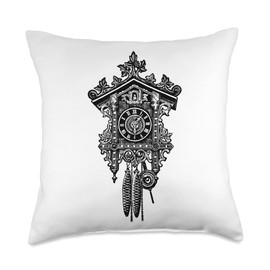 Work Tees Cuckoo Clocks Collector Coo Bird Throw Pillow, 18x18, Multicolor