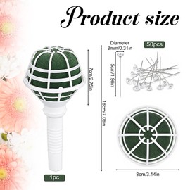 Flower Bouquet Holders, Bridal Bouquet Stand Wedding Bouquets Holder Foam Floral Handle Holders with 50 Pcs Bouquets Pin DIY Flower Arrangement Kit for Wedding Decorations