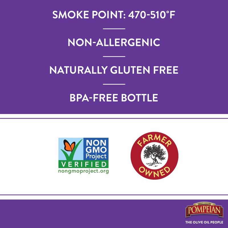Pompeian 100% Grapeseed Oil, Light and Subtle Flavor, 68 Fl