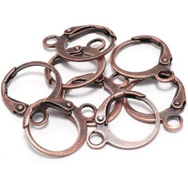 20Pcs/lot Red Copper 14×12mm Round French Lever Earring Hooks Wire Settings Base Hoops Earrings for DIY Earring Designs Jewelry Making Supplie,Jewelry Findings,Earring Backs and Findings