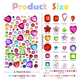 2785pcs Gem Stickers, Self Adhesive Gems for Crafts, Acrylic Bling Heart Stickers, Jewel Stickers Crafts self Adhesive, Assorted Shapes Jewels Rhinestones Stickers, Craft Supplies for Kids