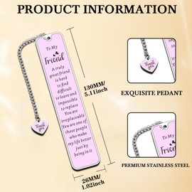 Friendship Gifts for Women Purple Bookmark for Book Lovers Best Friend Birthday Gifts for Women Soul Sister Friendship Bookmarks for Reading Woman Long Distance Friendship Reader Book Club Present