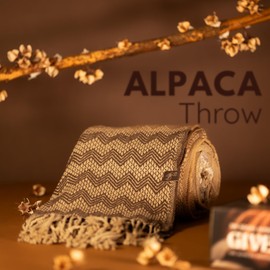 Inkari Alpaca Throw Blanket I 83” x 55” I Super Soft Wool Blanket Made from Alpaca and Merino Wool for Couch & Bed (Rainbow-Tierra)