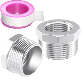 MSAEIQUN Stainless Steel Reducer Hex Bushing Threaded Pipe Fitting 1-1/4" NPT Male x 1" NPT Female Bushing 1-1/4 to 1 Adapter Pipe Fitting (1-1/4 NPT Male x 1 NPT Female)