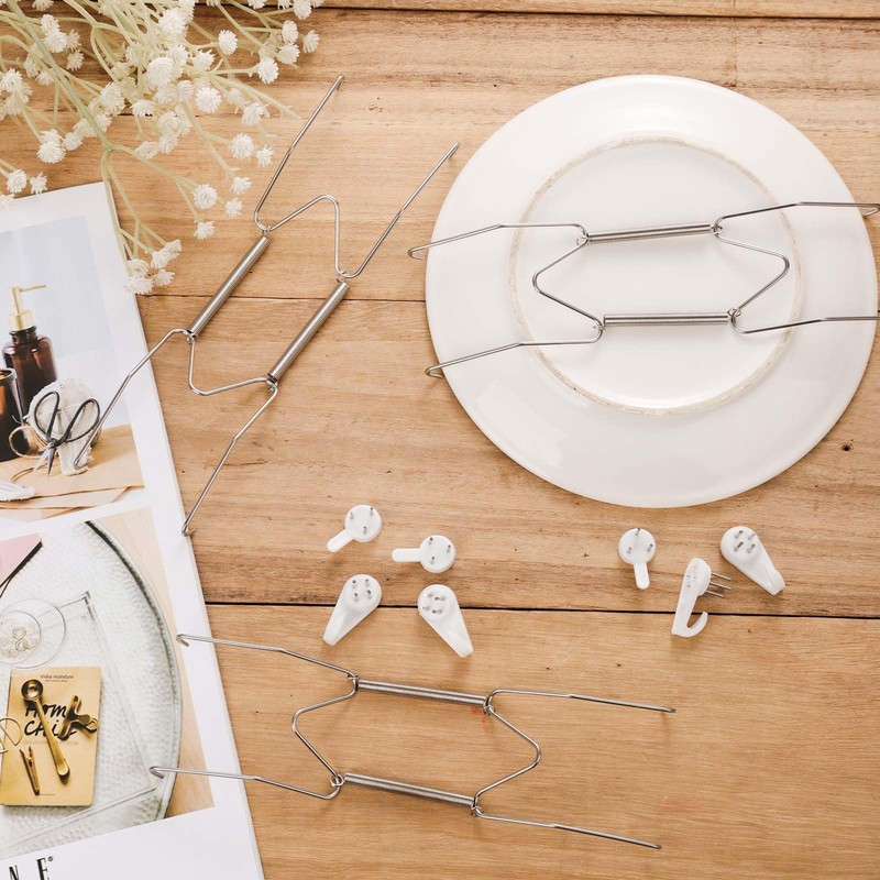 12pcs Plate Hangers for Wall, 6/8/10 Inch Invisible Spring Vertical