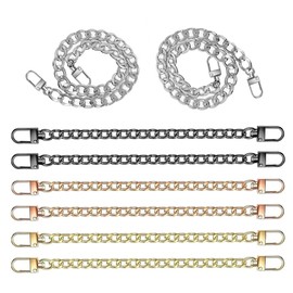 Belvanr Bag Chain 8 Pieces Gold Bag Chain Metal Handbag Chain Purse Chain Strap Handbag Chain Strap Extender Flat Chain Strap Purse Chain Bag Straps with Metal Buckles