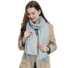 DonDon Women's Scarf, Plain, Soft, 185 x 65 cm, lightgrey,