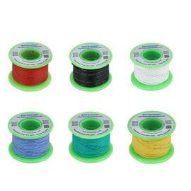 BNTECHGO 24 Gauge Silicone Wire Kit 6 Color Each 50 ft Flexible 24 AWG Stranded Tinned Copper Wire