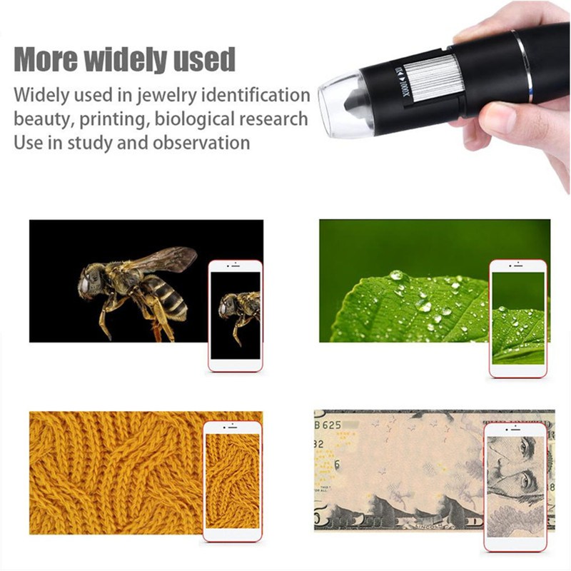 Wireless Digital Microscope 0 to 1000X 8 LED Lights Portable