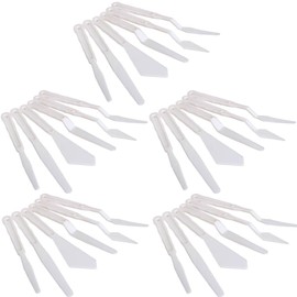 5 Sets 30Pcs Plastic Spatula Palette Knives, Palette Knife Set Thin and Flexible Art Knife Tools, Painting Knife for Mixing, Spreading, Scratching, Layering Colors, Watercolor Painting